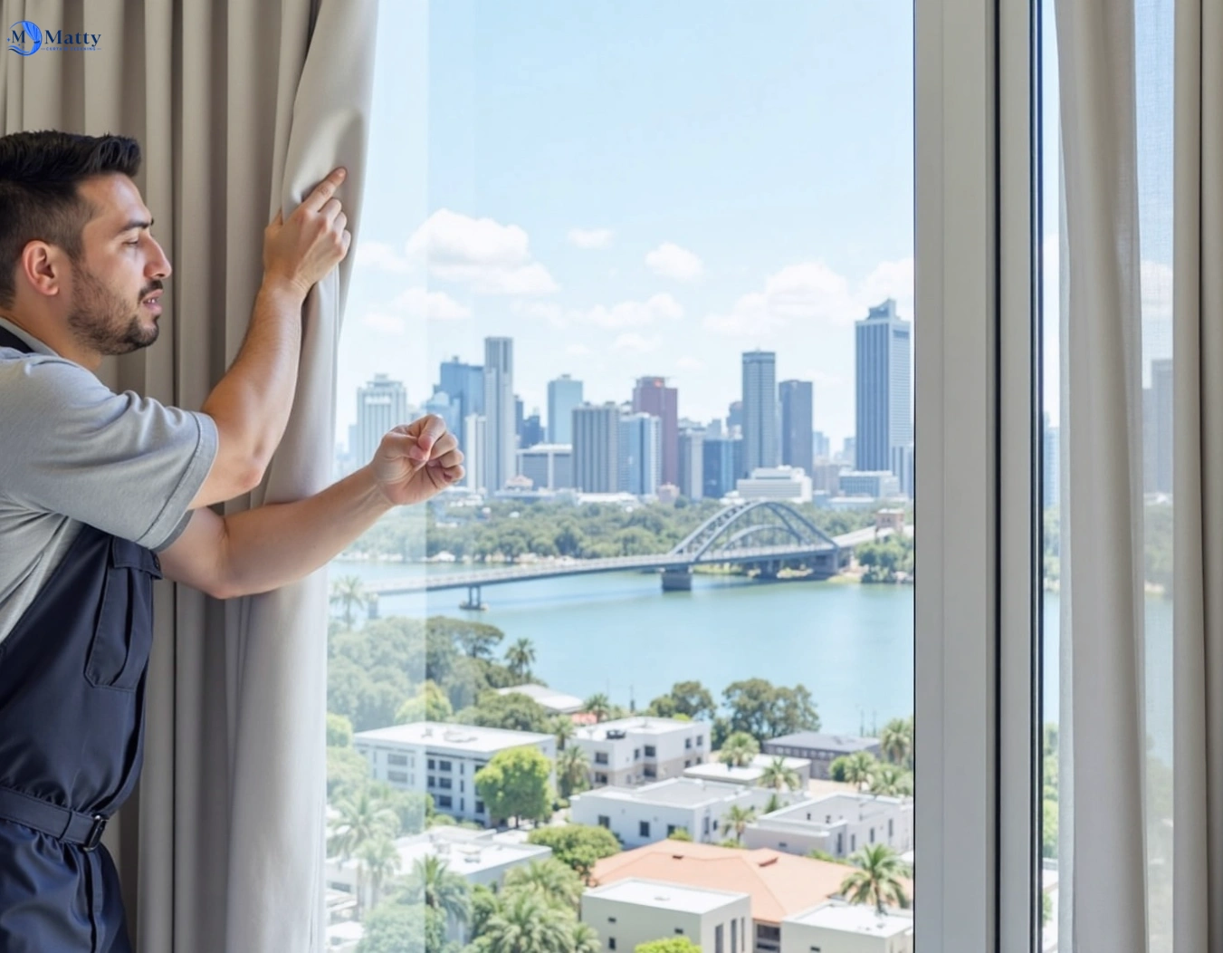 Professional curtain steam cleaning service sumner QLD by Matty Curtain Cleaning
